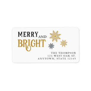 Gold Christmas Holiday Return Address Label