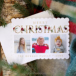 Gold Christmas Lettering Photo Cards<br><div class="desc">Wish everyone you know a very happy holiday with this lovely photo card! Easily edit the photo,  family name and message on the back!</div>