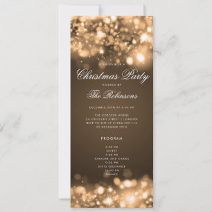 Gold Christmas Lights Invite Program & Menu