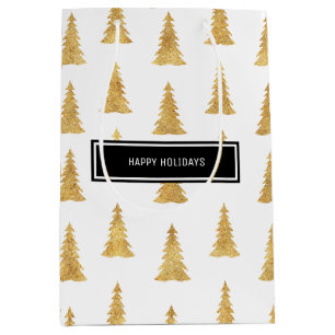Gold Christmas Medium Gift Bag