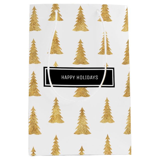 Gold Christmas Medium Gift Bag (Front)