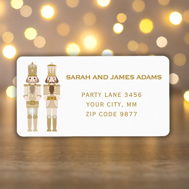 GOLD CHRISTMAS NUTCRACKER ADDRESS STICKER (Creator Uploaded)