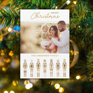 GOLD CHRISTMAS NUTCRACKER PHOTO GREETING CARD