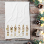 GOLD CHRISTMAS NUTCRACKERS TEA TOWEL<br><div class="desc">Elegant gold nutcrackers soldiers</div>