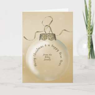 Gold Christmas ornament Card