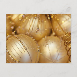 Gold Christmas Ornament Holiday Postcard