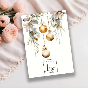 Gold Christmas Ornaments Logo Blank Jewellery Hold Business Card