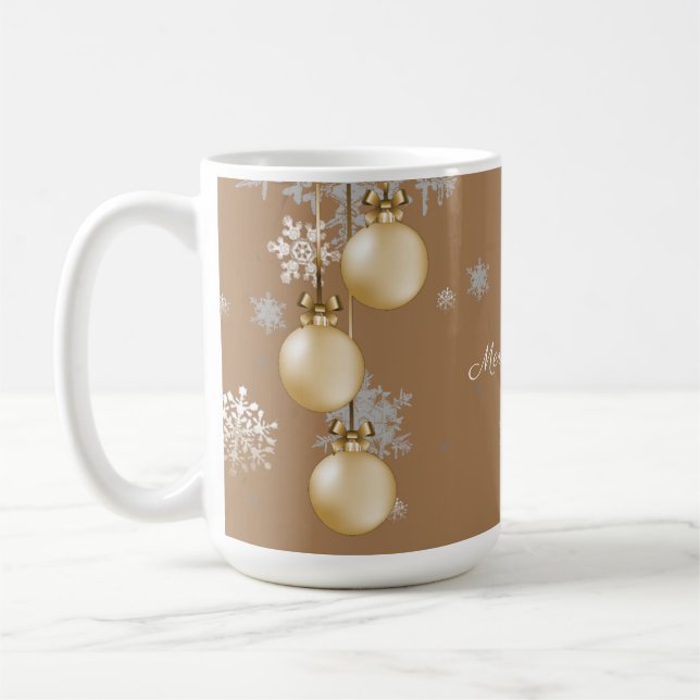 Gold Christmas Ornaments Mug (Left)