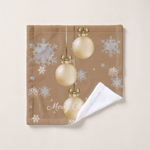 Gold Christmas Ornaments Towel Set