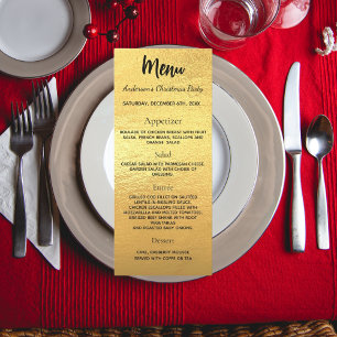 Gold Christmas party dinner menu