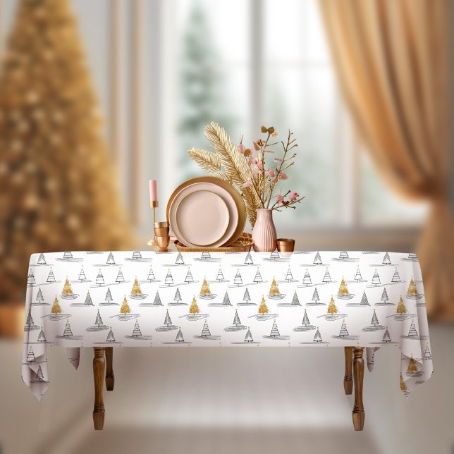 Gold Christmas Pattern#5 ID1009 Tablecloth (Creator Uploaded)