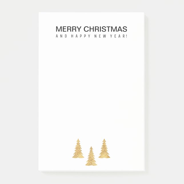 Gold Christmas Post-it Notes (Front)