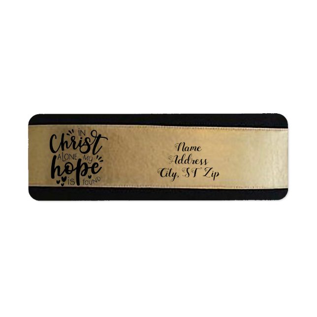 Gold Christmas Return Address Labels (Front)