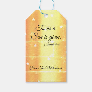 Gold Christmas Scripture Gift Tags