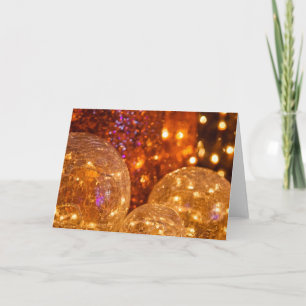 Gold Christmas, Simple Holiday Vintage Ornaments Card