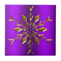 Gold Christmas Star on Purple