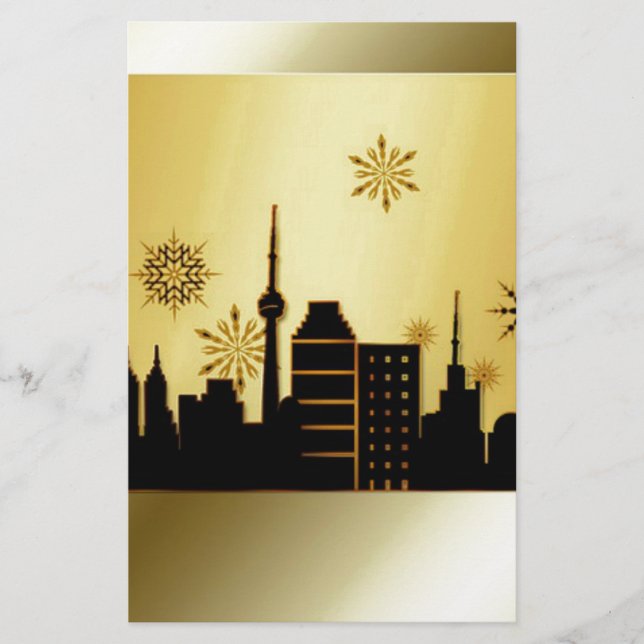 Gold Christmas Stationery (Front)
