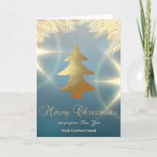 Gold Christmas Tree Branches ,Corporate Holiday Card