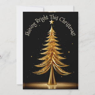 Gold Christmas Tree Card for Holiday Cheer
