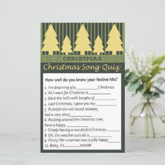 Gold christmas tree christmas song quiz game