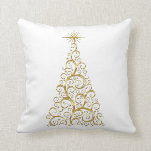Gold christmas tree cushion
