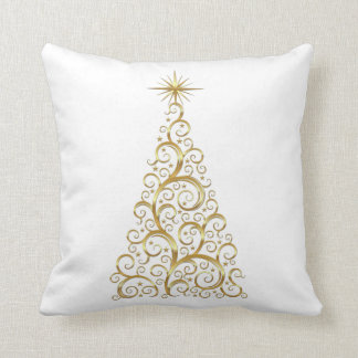 Gold christmas tree cushion