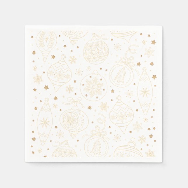 Gold Christmas Tree Decoration Pattern Napkin (Front)