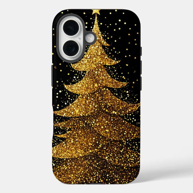 Gold Christmas Tree Elegant Festive Design Case-Mate iPhone Case (Back)