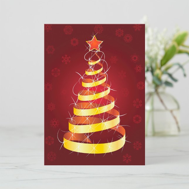 Gold Christmas Tree Invitations (Creator Uploaded)