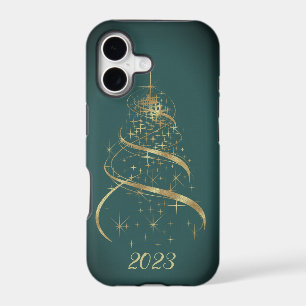 Gold Christmas tree iPhone Cases