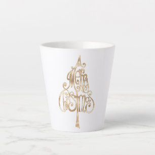 Gold Christmas Tree Latte Mug