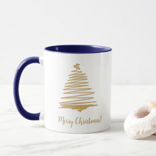 Gold christmas tree mug