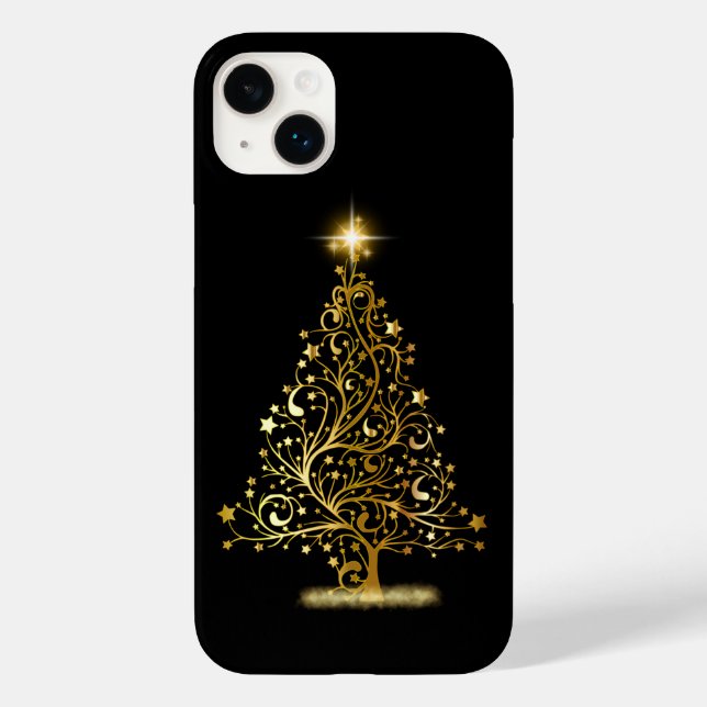 Gold Christmas Tree Phone Case (Back)