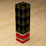 Gold Christmas Tree Wine Box<br><div class="desc">Stylish gold Christmas tree wine gift box.</div>