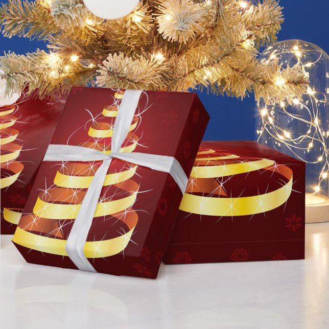 Gold Christmas Tree Wrapping Paper (Creator Uploaded)