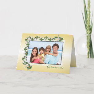 Gold Christmas Tropical Theme Photo Card
