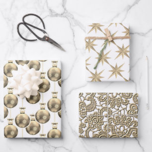 Gold Christmas  Wrapping Paper Sheet