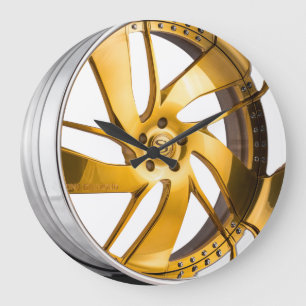 Gold & Chrome Rim Large Clock
