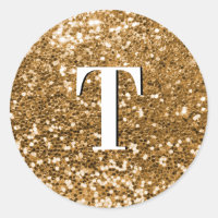 Gold Chunky Glitter Monogrammed