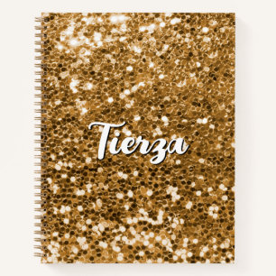Gold Chunky Glitter Personalised Notebook
