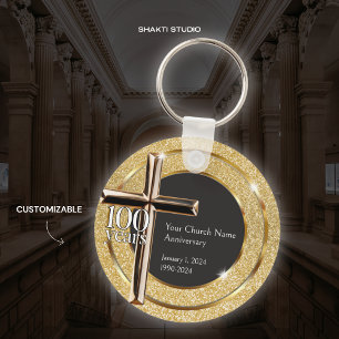 Gold Church 100 Years Anniversary Event Souvenir Key Ring
