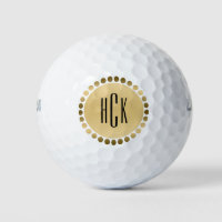 Gold Circle and Dots Custom Monogram