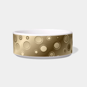 gold circle cat food bowl 
