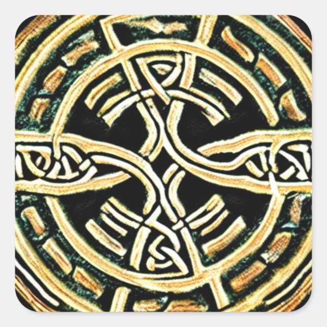 Gold Circle Cross Sticker (Front)