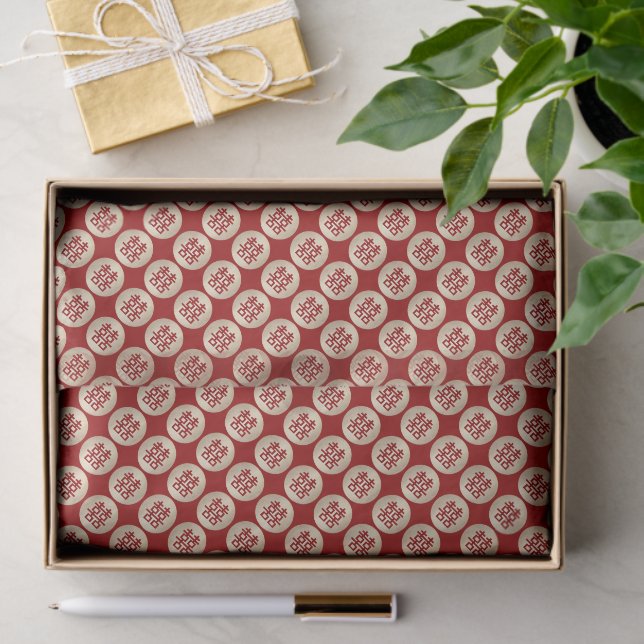 Gold Circle Double Happiness Chinese Wedding Tissue Paper (Gift)