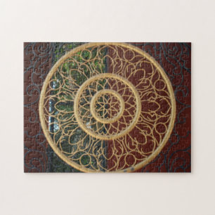 gold circle jigsaw puzzle