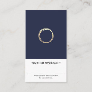 Gold Circle Midnight Blue Appointment Vertical Business Card