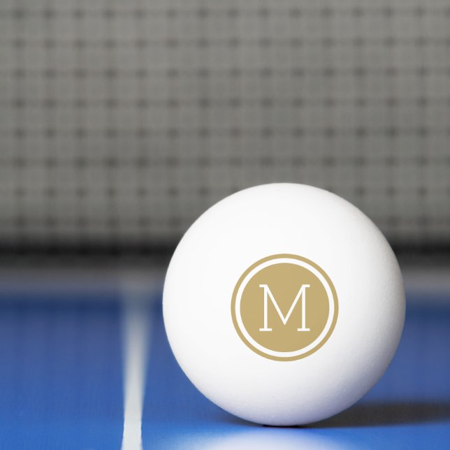 Gold Circle Monogram Personalised Ping Pong Ball (Net)