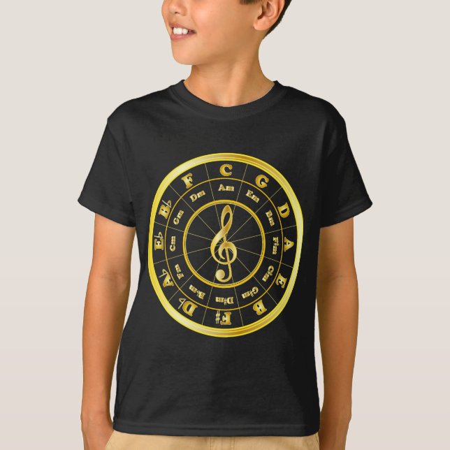 "Gold" Circle of Fifths T-Shirt (Front)