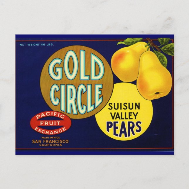 Gold Circle Pears Postcard (Front)
